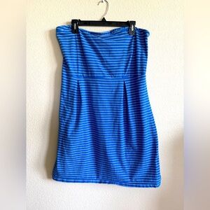 Old Navy Blue and White Strapless Dress